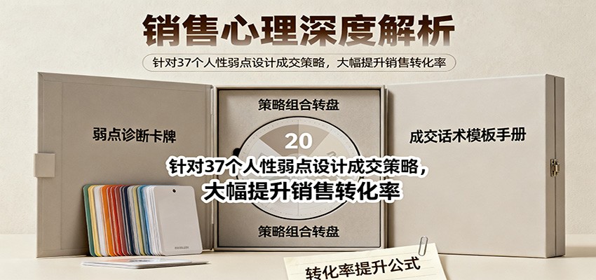 销售心理深度解析:针对37个人性弱点设计成交策略,大幅提升销售转化率!-摇钱树